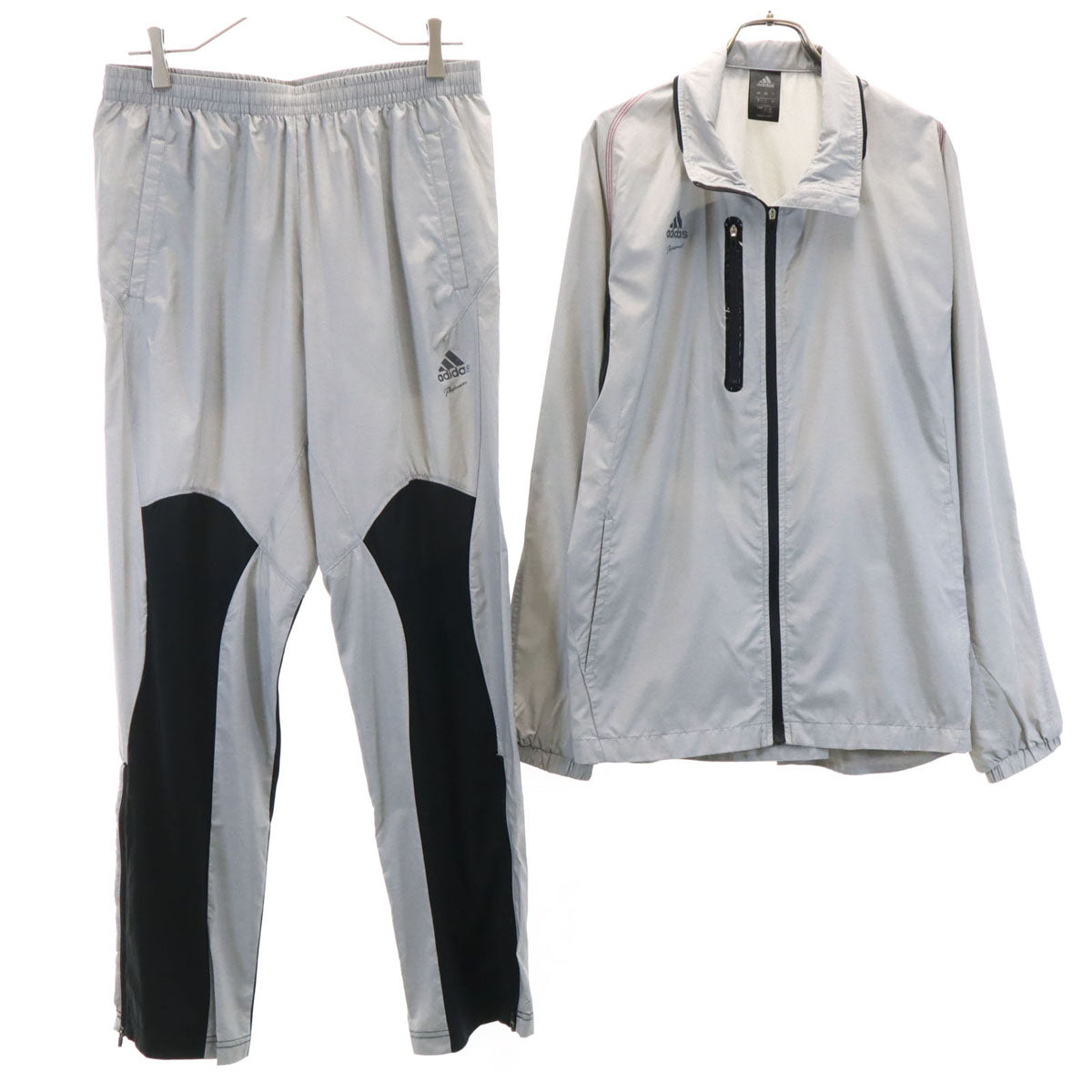 adidas アディダス ウインドブレーカー 上下 セットアップ L グレー メンズ