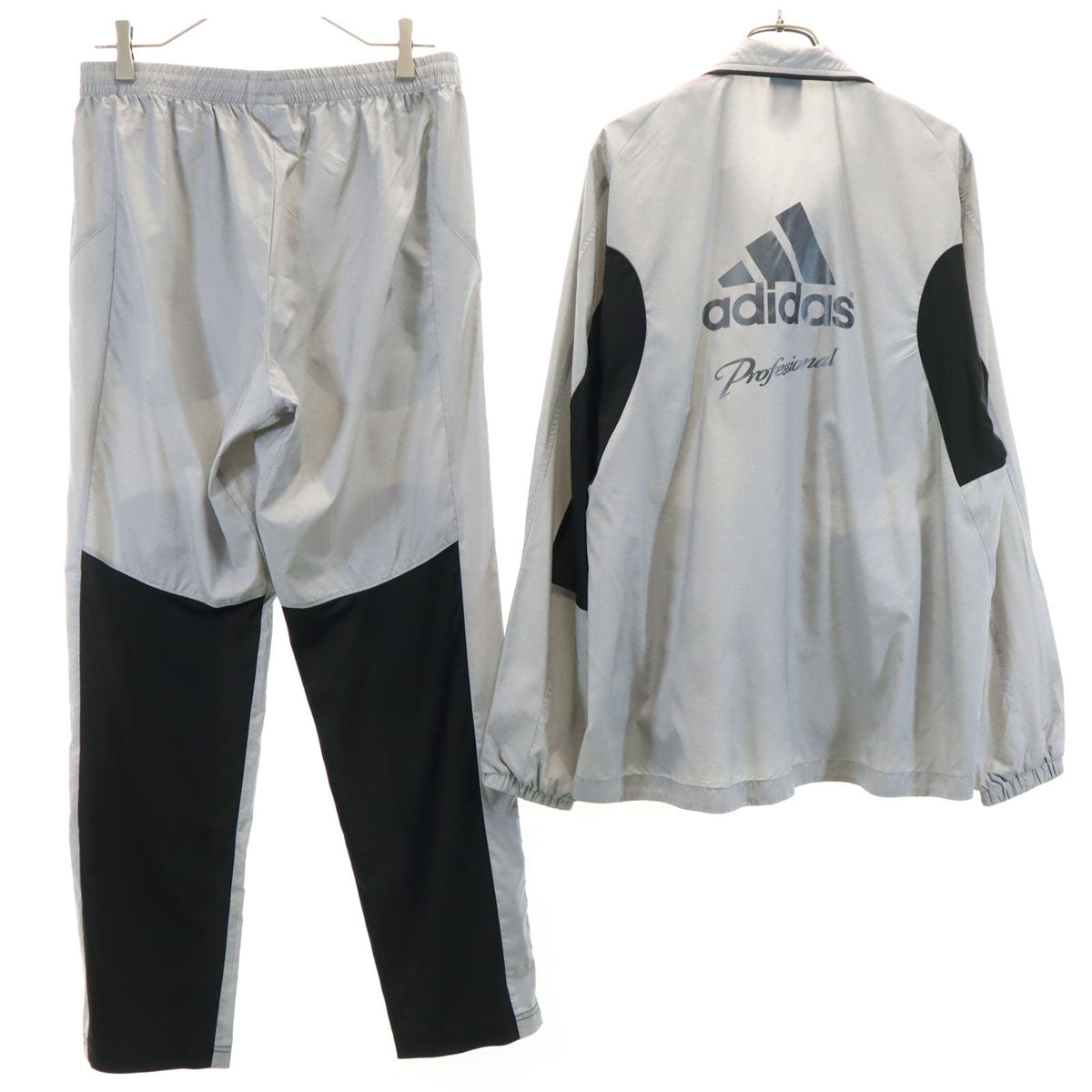 adidas アディダス ウインドブレーカー 上下 セットアップ L グレー メンズ