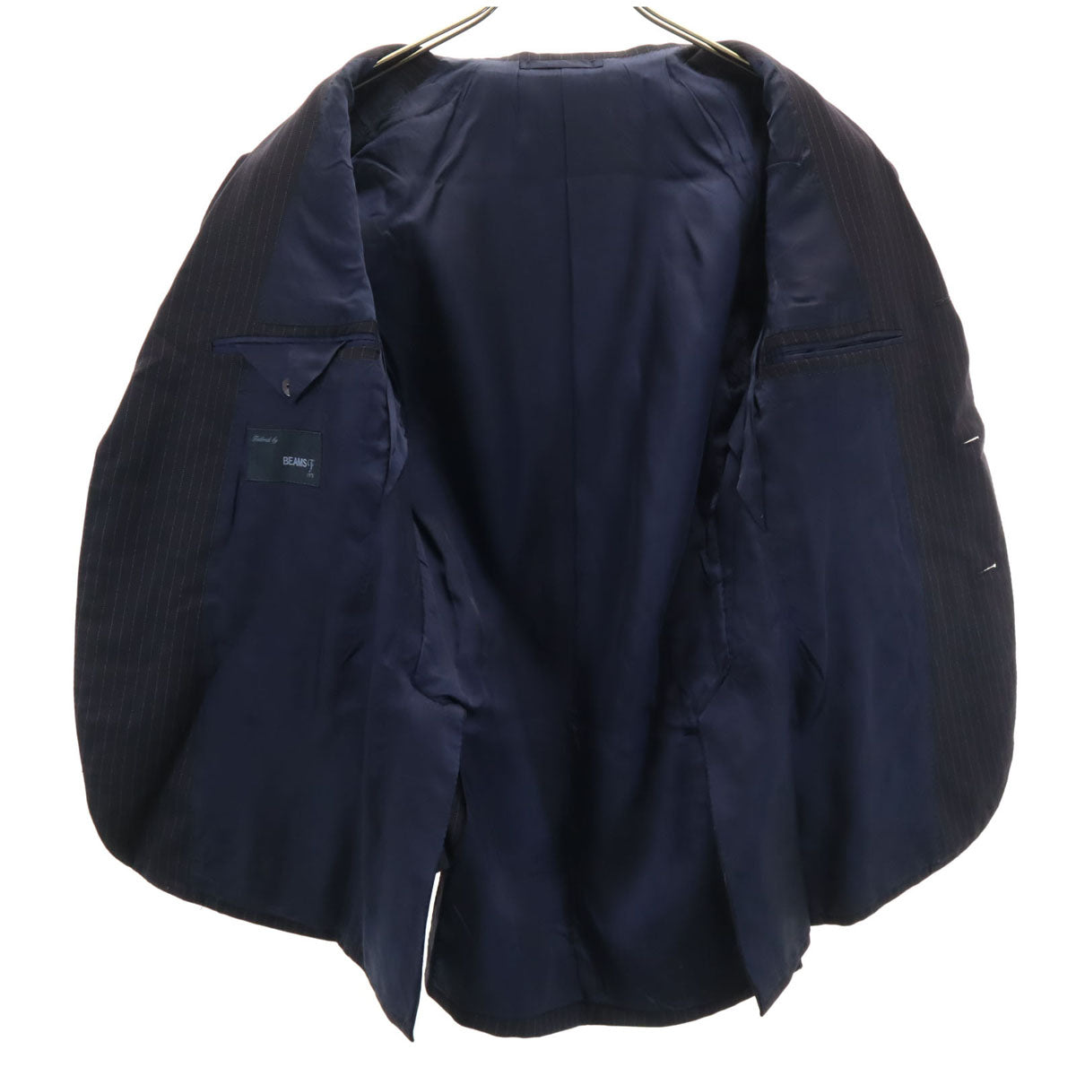 BEAMS F ビームス エフ 日本製 ストライプ柄 スーツ 上下 セットアップ 93 ネイビー メンズ