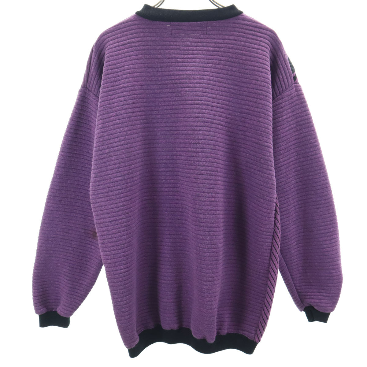 80s 90s オールド 長袖 ハーフジップ トレーナー M パープル メンズ