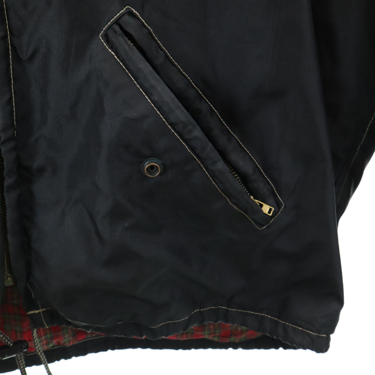 80s ヴィンテージ 英国製 ナイロンジャケット XXL ブラック フード欠損 メンズ