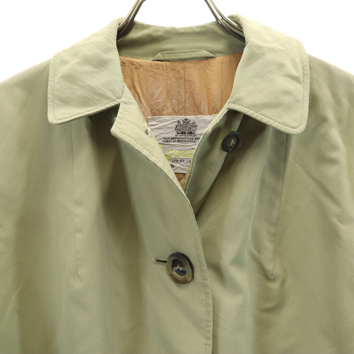 Aquascutum アクアスキュータム 70s 80s ヴィンテージ ステンカラーコート カーキ レディース