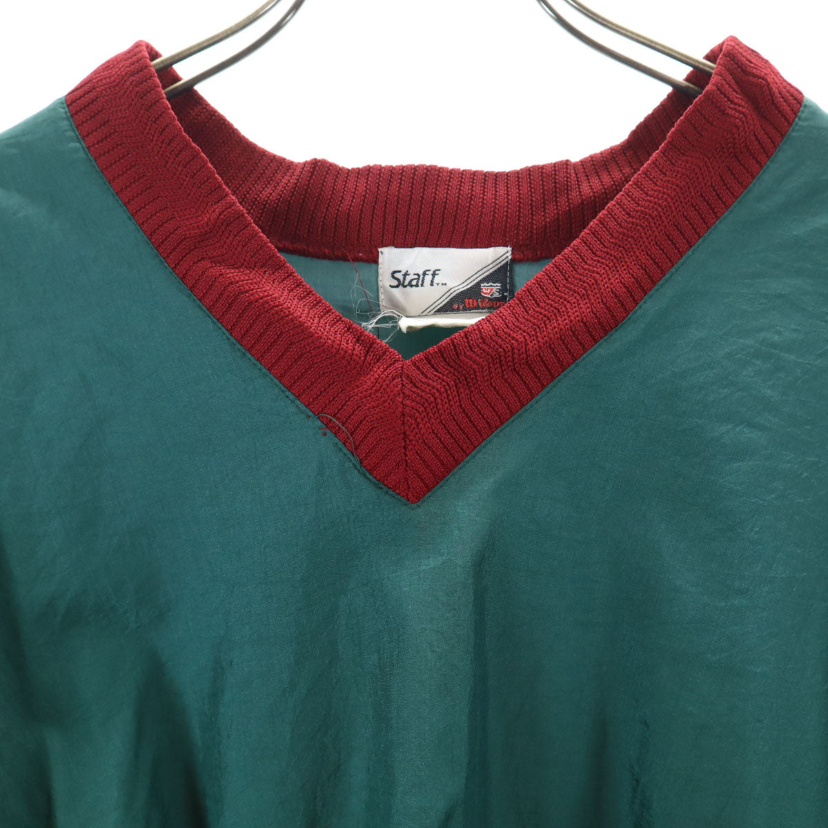 wilson ウィルソン 90s オールド 長袖 ツートンカラー Vネック ピステ XL グリーン メンズ