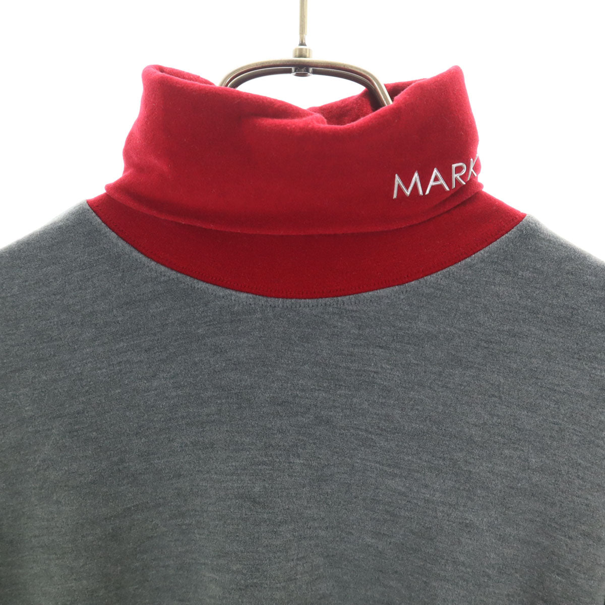 MARK&LONA マークアンドロナ 長袖 ベロア タートルネック Tシャツ S グレー ゴルフ メンズ
