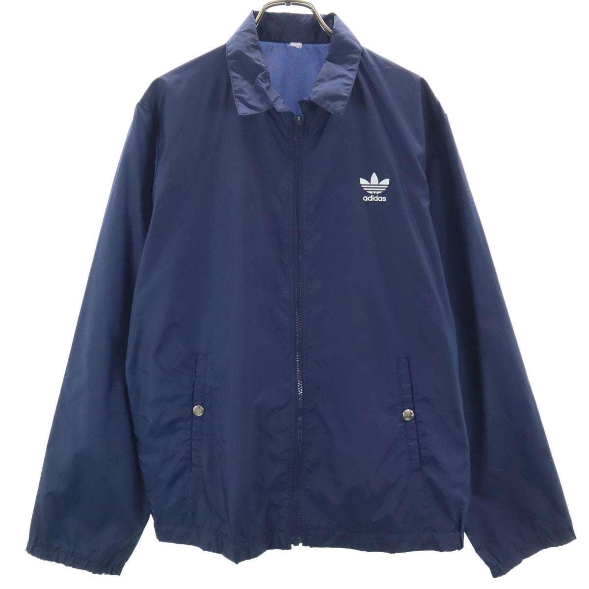 adidas アディダス 70s ヴィンテージ デサント製 トレフォイルロゴ ナイロンジャケット ネイビー メンズ