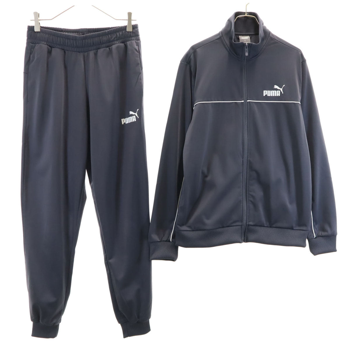 PUMA プーマ トラックジャケット 上下 セットアップ M グレー 裏トリコット ジャージ メンズ