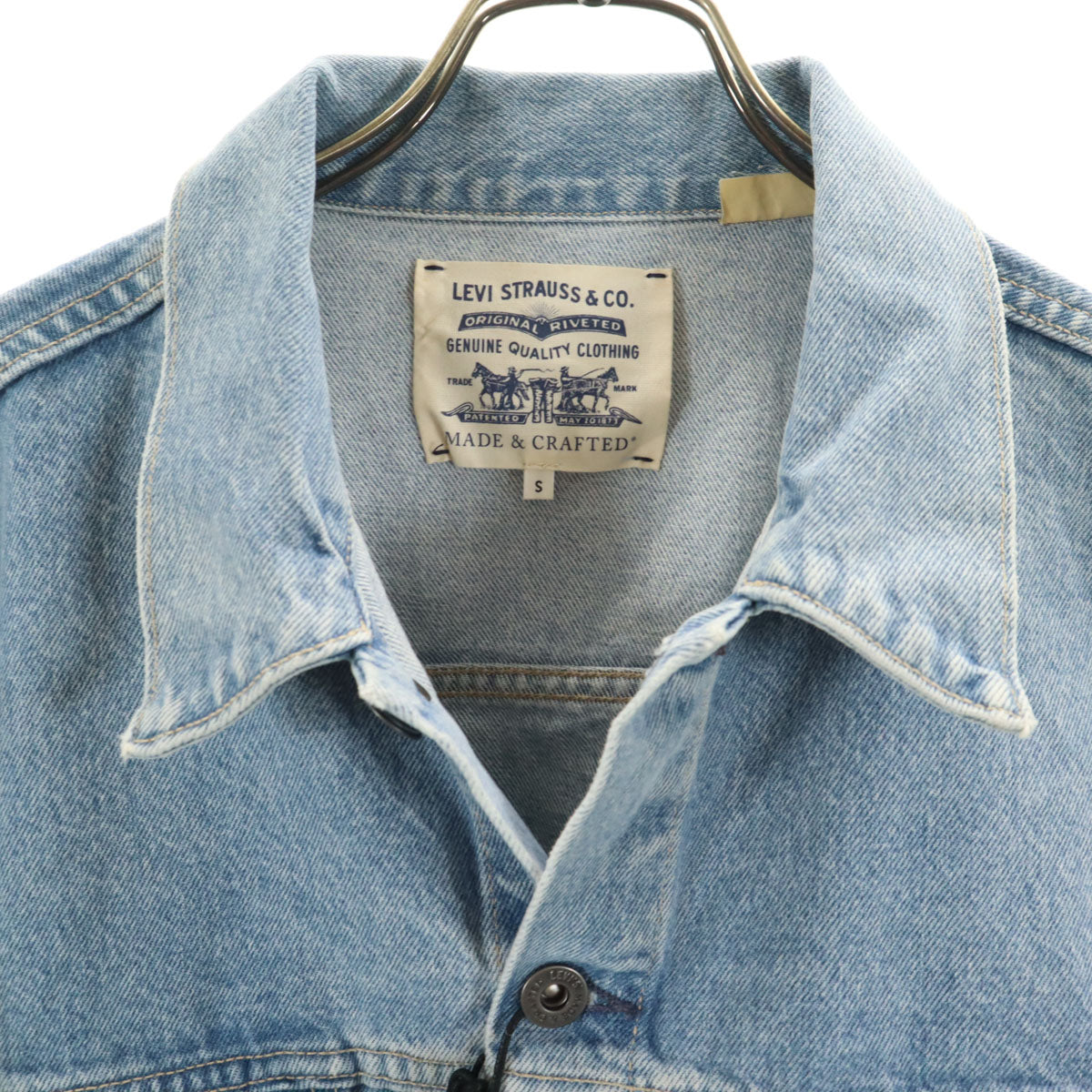 美品 LEVI'S MADE&CRAFTED リーバイスメイドアンドクラフテッド デニムジャケット S ブルー ジージャン トラッカー レディース
