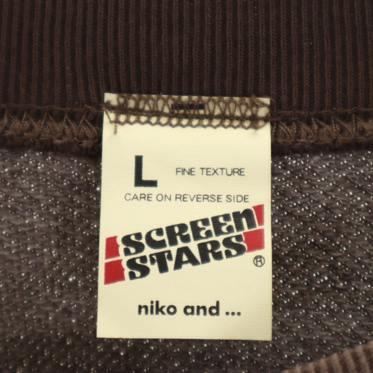 未使用 niko and... ニコアンド スクリーンスターズ SCREEN STARS 長袖 スウェット トレーナー L ブラウン メンズ