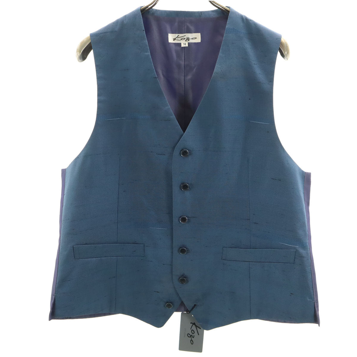 KOZO ZOOT APPAREL 未使用 日本製 シルクブレンド ベスト M ネイビー系 タグ付き メンズ