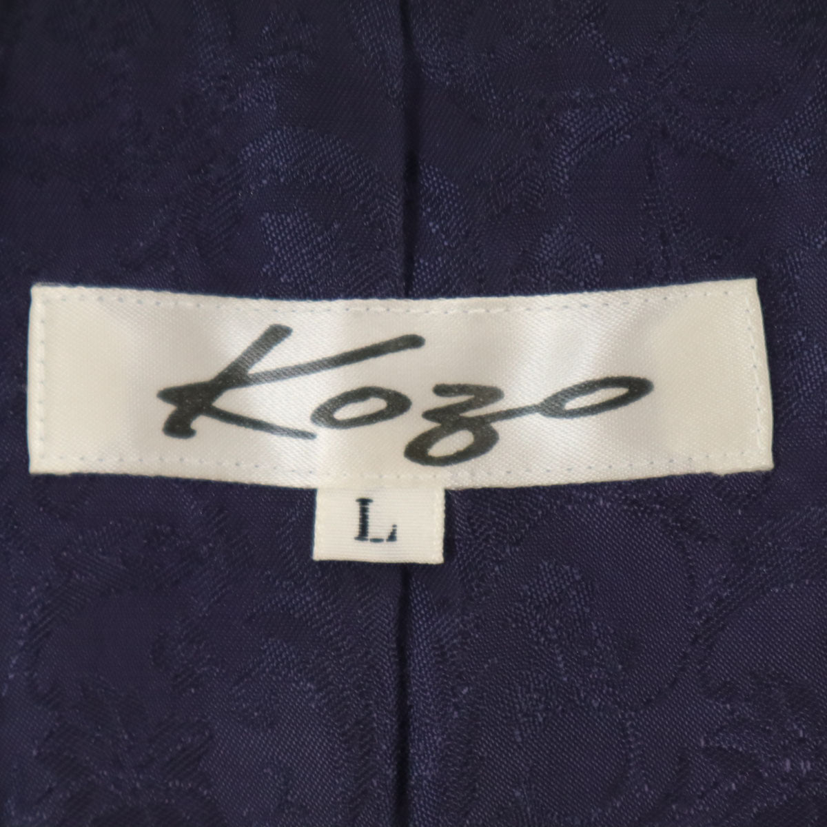 KOZO ZOOT APPAREL 日本製 シルクブレンド 総柄 ベスト L ネイビー メンズ