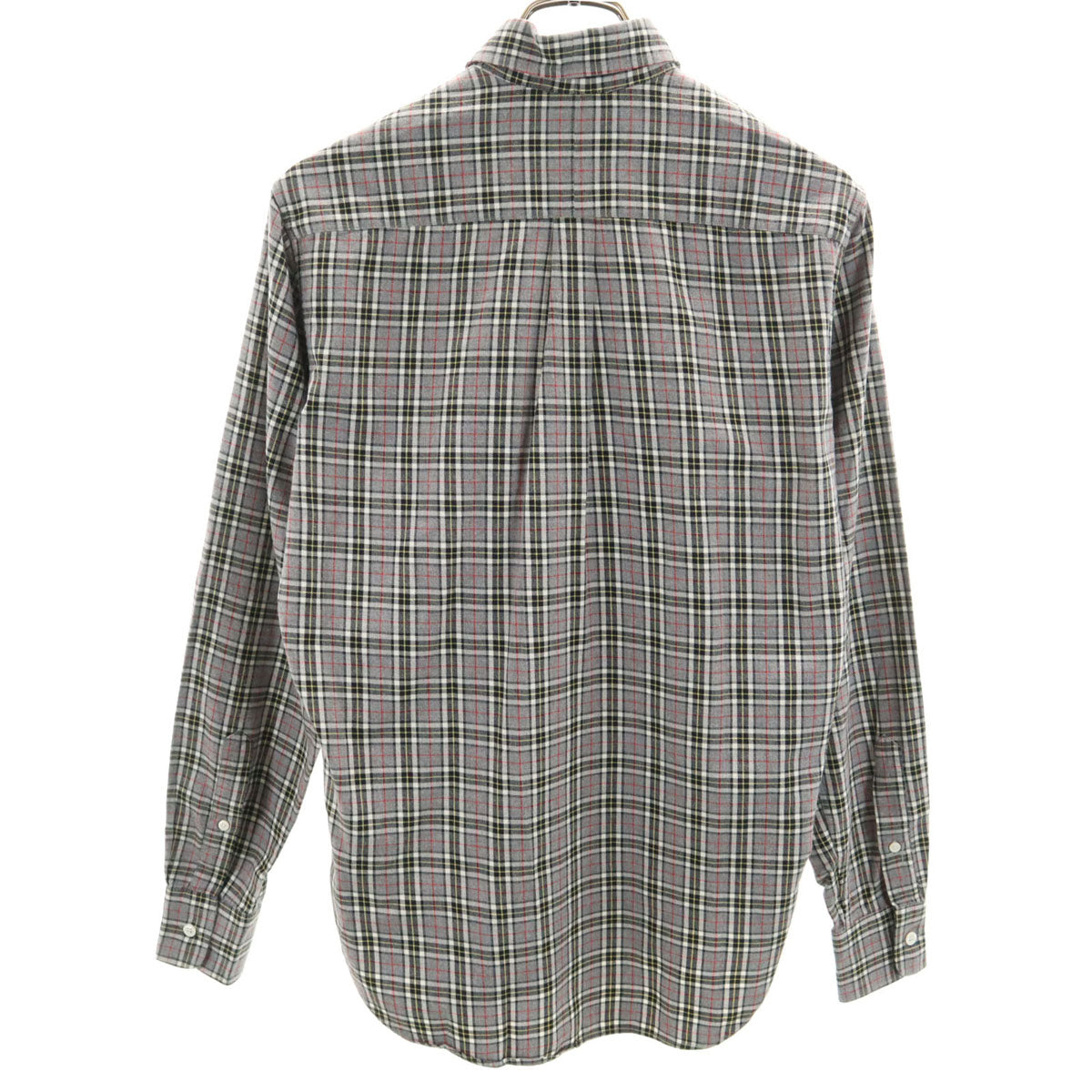 MAISON KITSUNE メゾンキツネ チェック柄 長袖 ボタンダウンシャツ 38 グレー メンズ