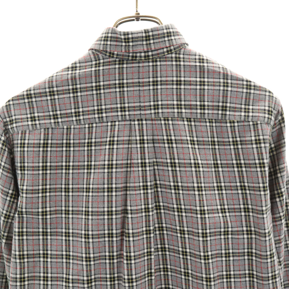 MAISON KITSUNE メゾンキツネ チェック柄 長袖 ボタンダウンシャツ 38 グレー メンズ
