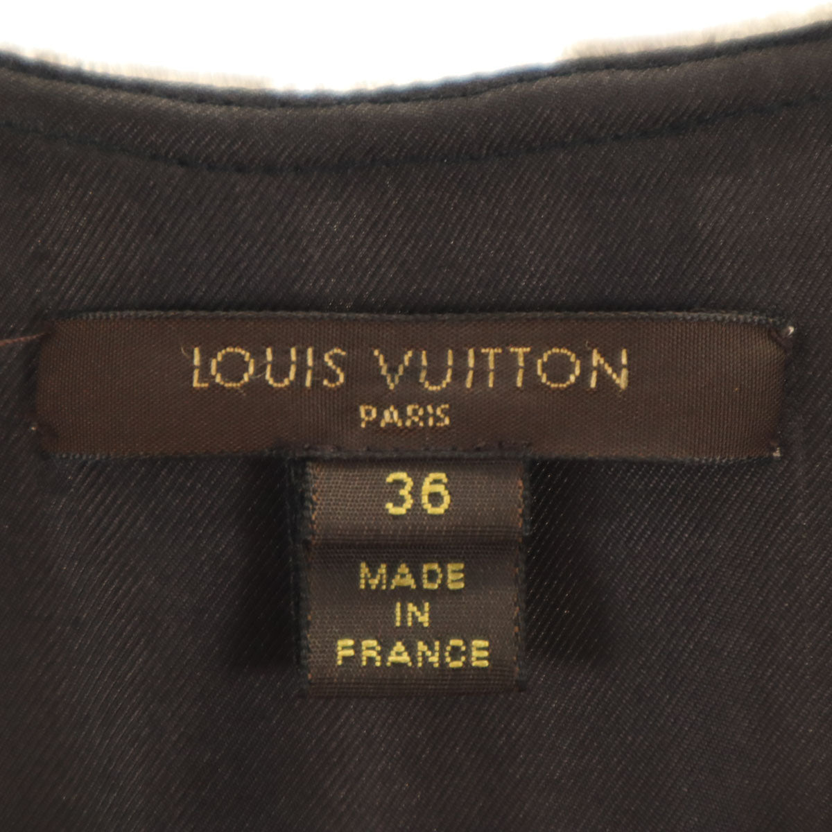 LOUIS VUITTON ルイヴィトン フランス製 ノースリーブ ワンピース 36 マルチ レディース