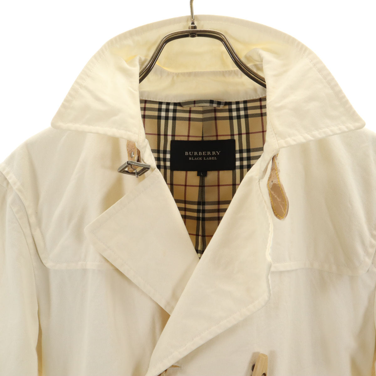 BURBERRY BLACK LABEL バーバリーブラックレーベル トグルボタン ダブルブレスト ジャケット L 生成り 三陽商会 メンズ