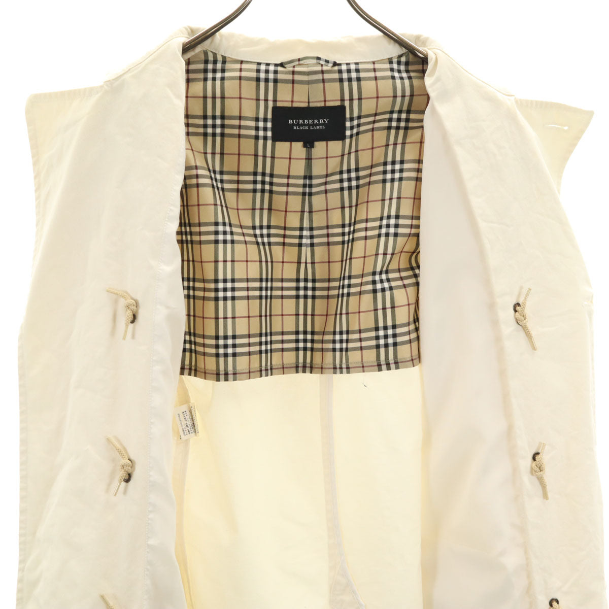 BURBERRY BLACK LABEL バーバリーブラックレーベル トグルボタン ダブルブレスト ジャケット L 生成り 三陽商会 メンズ