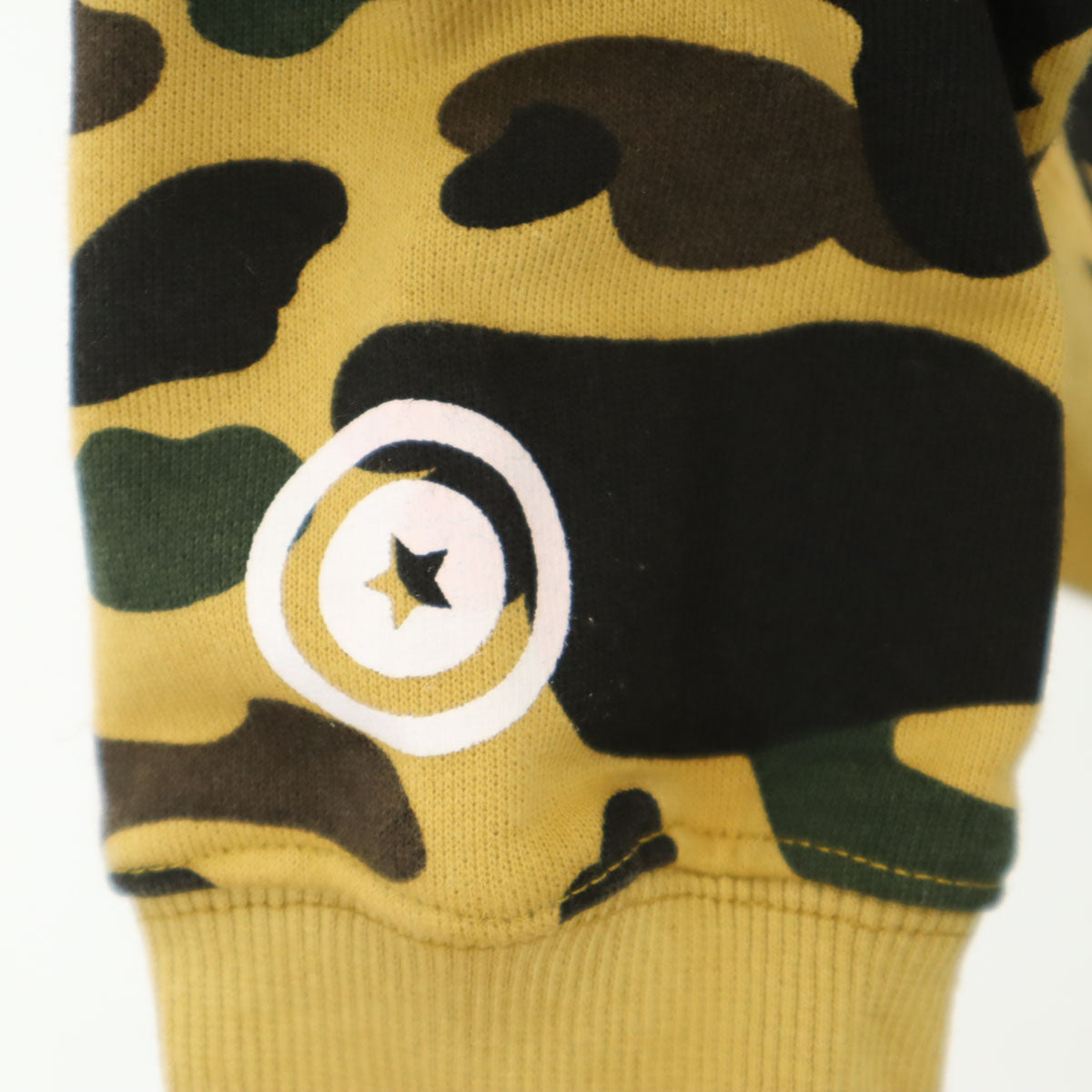 A BATHING APE アベイシングエイプ 日本製 カモフラ柄 長袖 スウェット シャーク ジップパーカー M キャメル 迷彩 メンズ