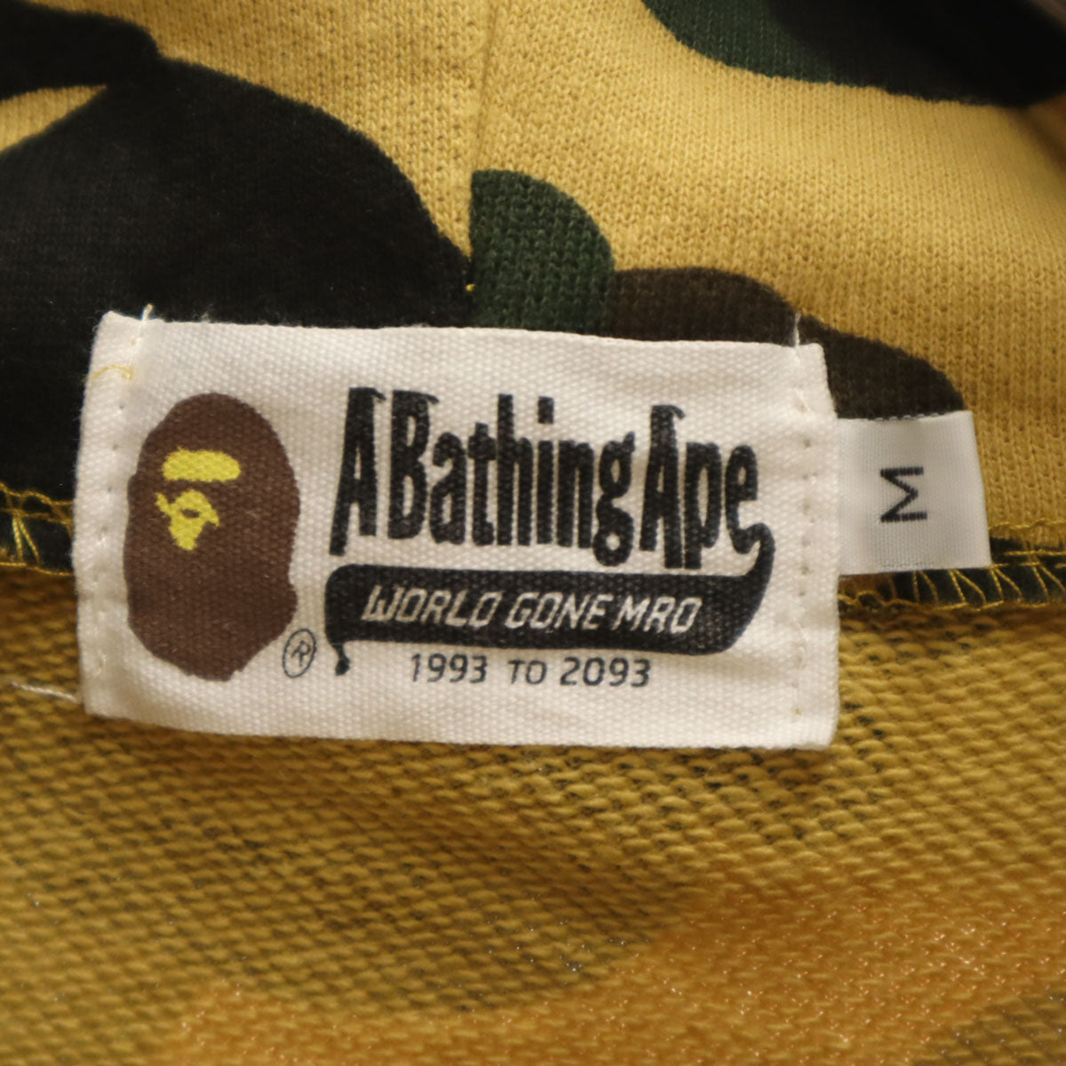 A BATHING APE アベイシングエイプ 日本製 カモフラ柄 長袖 スウェット シャーク ジップパーカー M キャメル 迷彩 メンズ