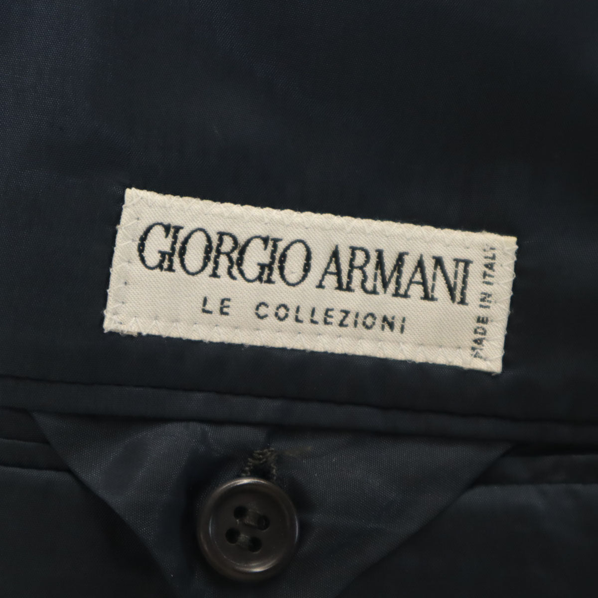 GIORGIO ARMANI LE COLLEZIONI ジョルジオアルマーニ コレッツィオーニ 90s イタリア製 オールド 金ボタン テーラードジャケット 42 濃紺 ビッグサイズ メンズ