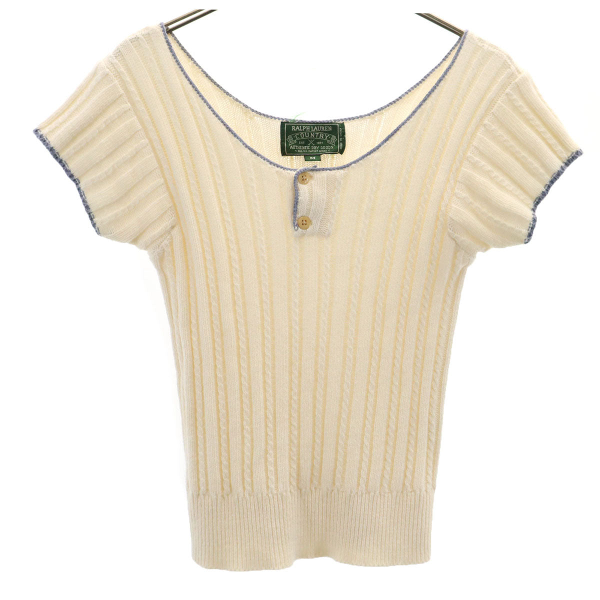 RALPH LAUREN COUNTRY ラルフローレンカントリー 90s オールド フレンチスリーブ ニット M アイボリー レディース