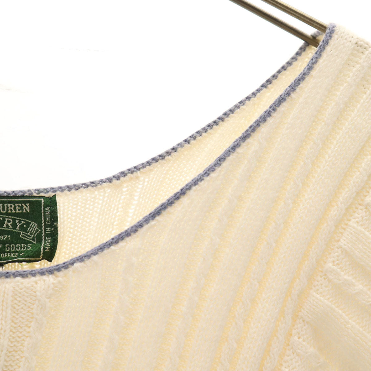 RALPH LAUREN COUNTRY ラルフローレンカントリー 90s オールド フレンチスリーブ ニット M アイボリー レディース