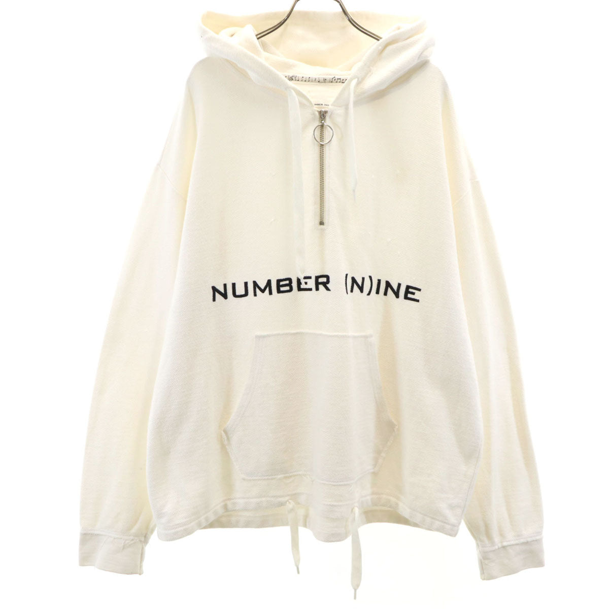 NUMBER(N)INE ナンバーナイン 日本製 長袖 ハーフジップ パーカー 3 オフホワイト メンズ