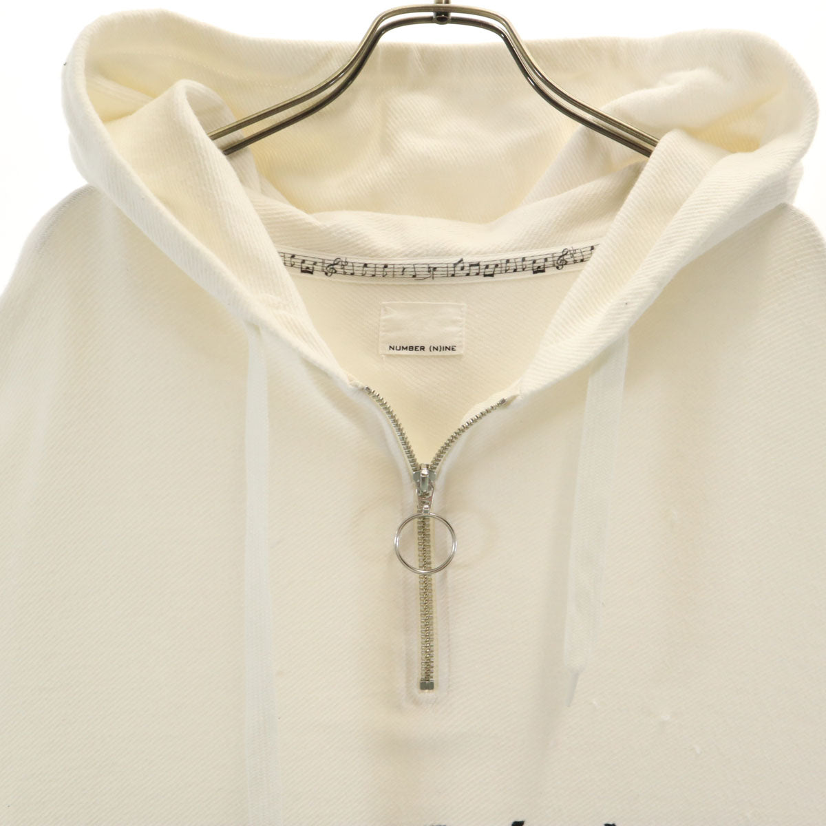 NUMBER(N)INE ナンバーナイン 日本製 長袖 ハーフジップ パーカー 3 オフホワイト メンズ