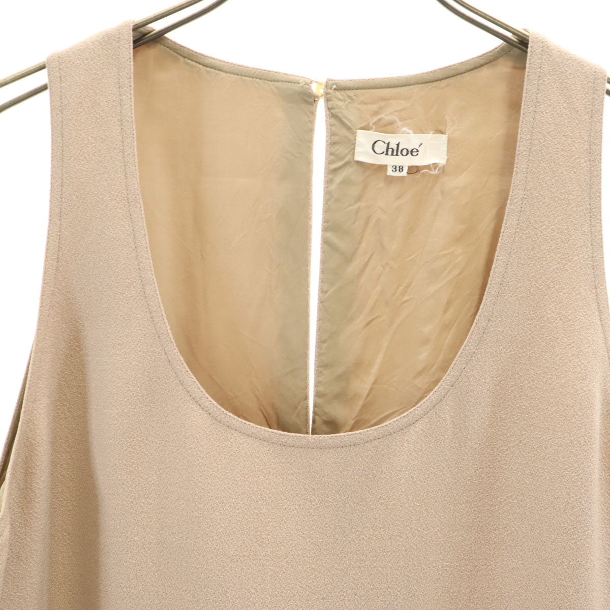 Chloe クロエ ノースリーブ ワンピース 38 ライトブラウン レディース