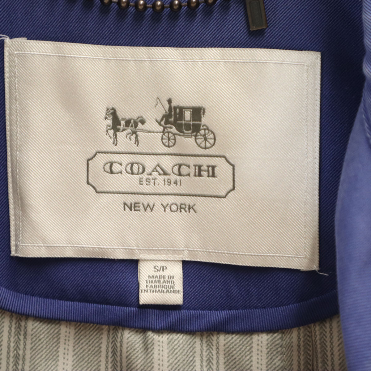 COACH コーチ トレンチ ジャケット S ネイビー レディース