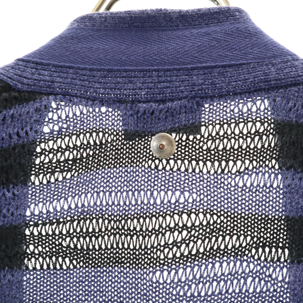 DIESEL ディーゼル ボーダー柄 フレンチスリーブ ロング ニットカーディガン XS ネイビー レディース