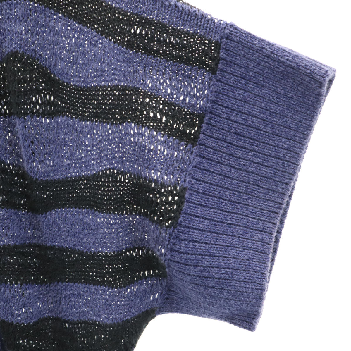 DIESEL ディーゼル ボーダー柄 フレンチスリーブ ロング ニットカーディガン XS ネイビー レディース