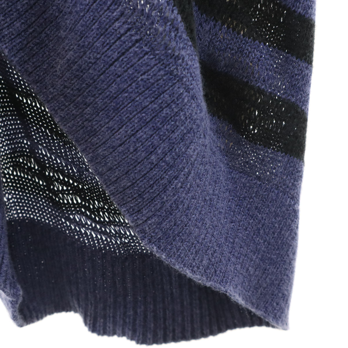 DIESEL ディーゼル ボーダー柄 フレンチスリーブ ロング ニットカーディガン XS ネイビー レディース