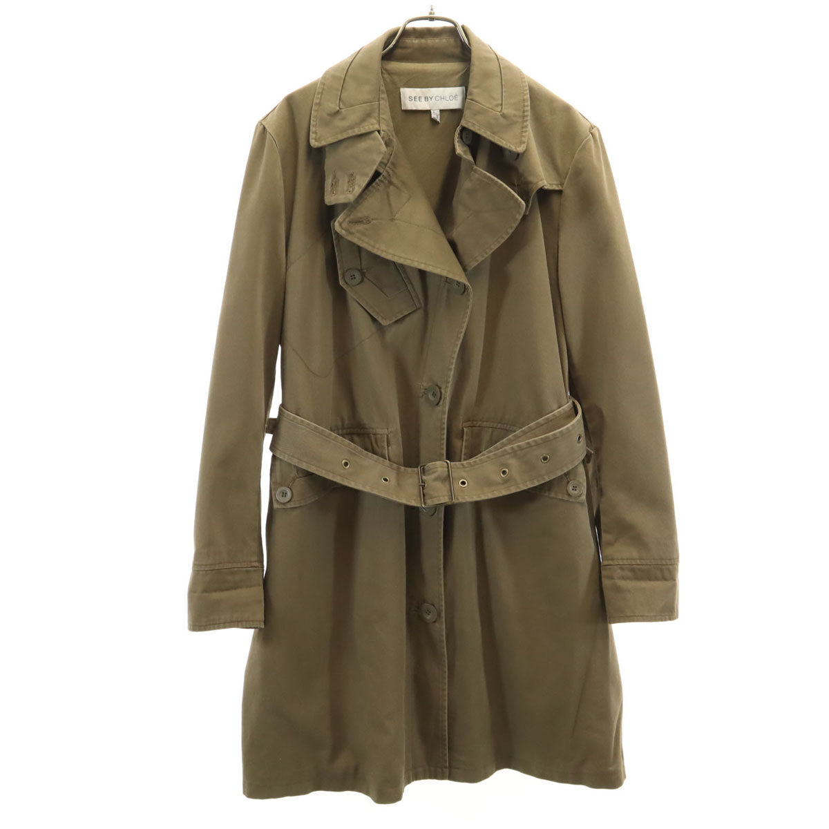 SEE BY CHLOE シーバイクロエ トレンチコート 38 オリーブ レディース