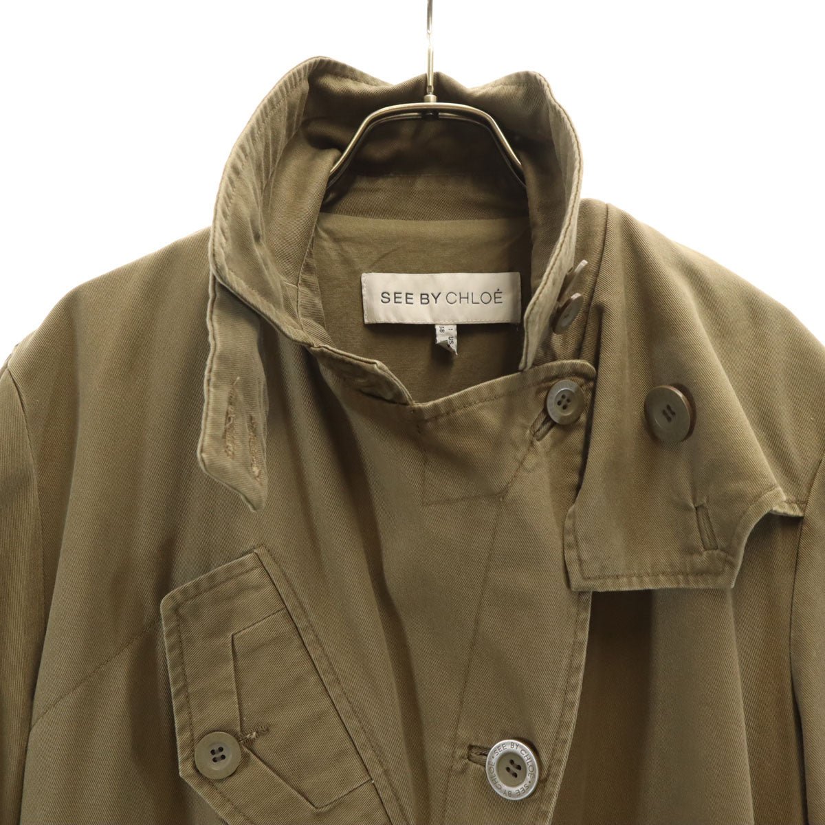 SEE BY CHLOE シーバイクロエ トレンチコート 38 オリーブ レディース