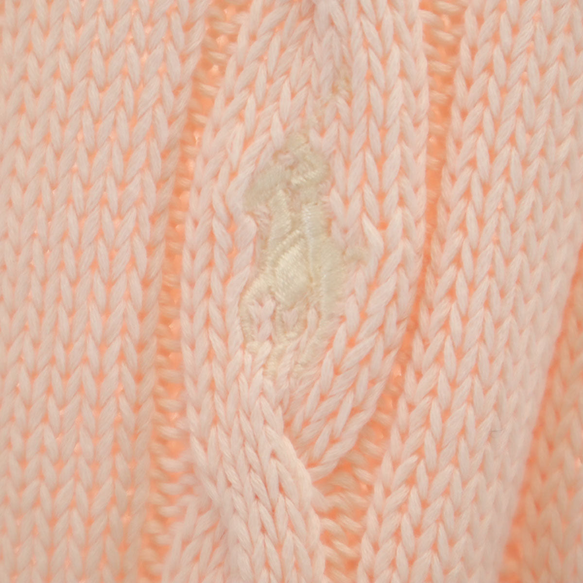 POLO RALPH LAUREN ポロラルフローレン 長袖 ケーブル ニット M サーモンピンク ピマコットン レディース