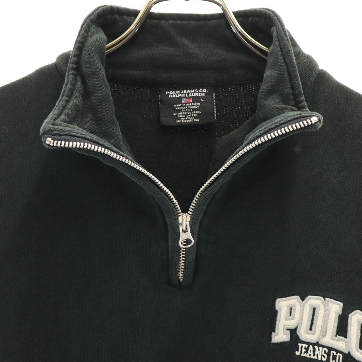 POLO JEANS Ralph Lauren ポロジーンズラルフローレン 長袖 ハーフジップ スウェット L ブラック メンズ