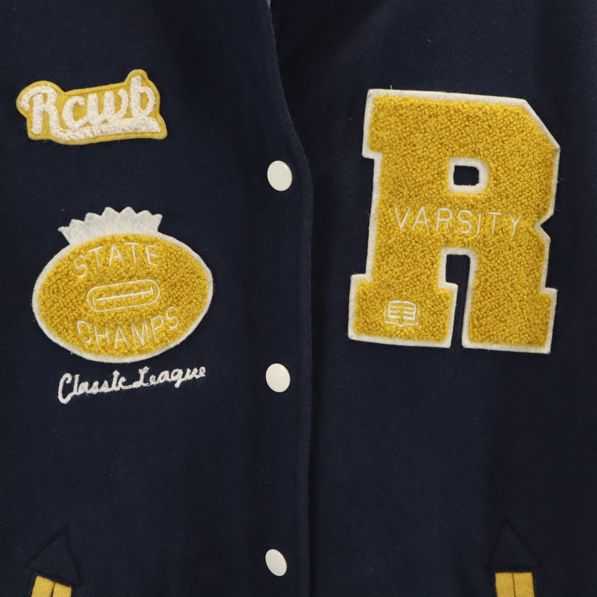 RCWB ロデオクラウンズ ワイドボウル Disney ディズニー コラボ ミッキーマウス スウェット スタジャン S ネイビー レディース