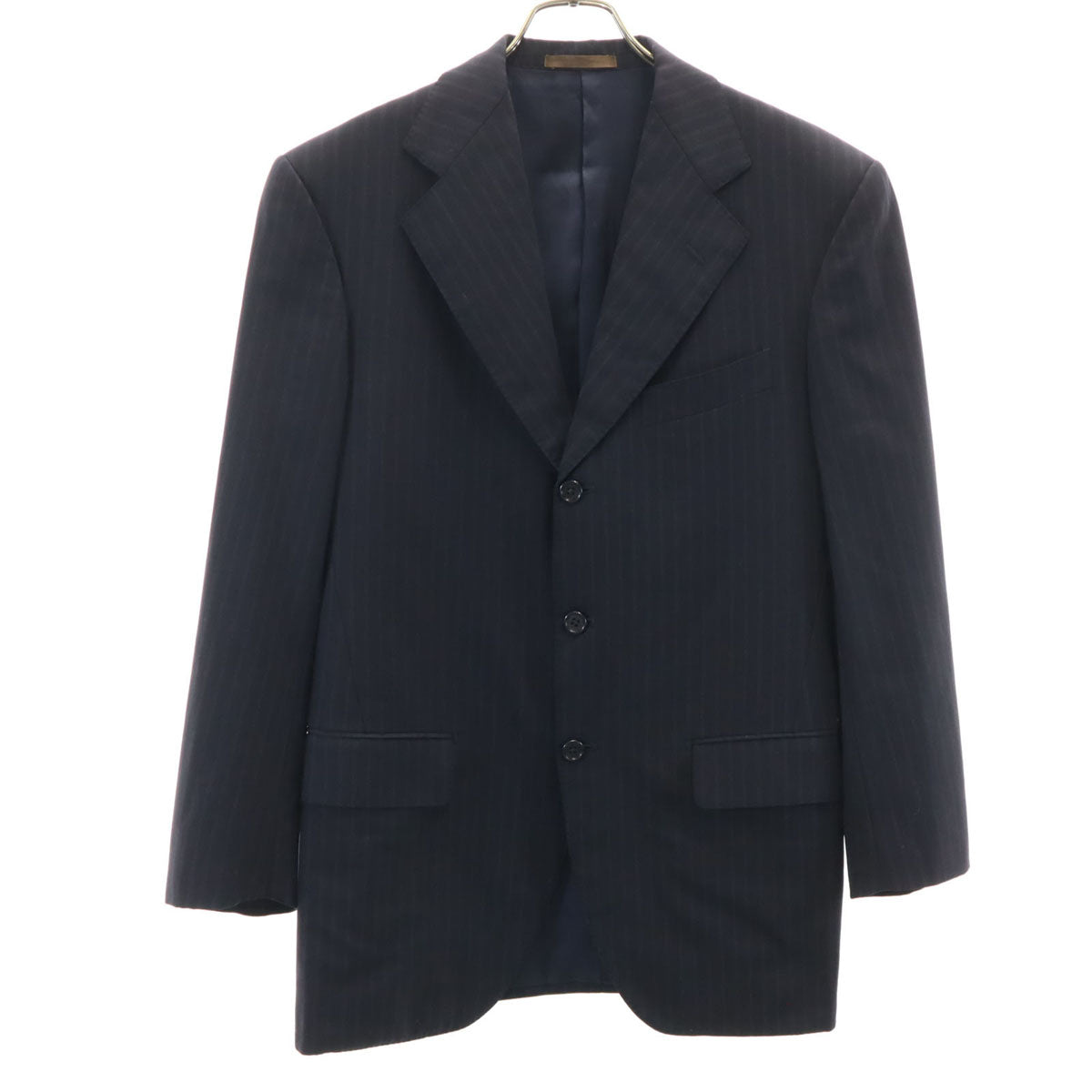 UNITED ARROWS ユナイテッドアローズ 日本製 ストライプ柄 テーラードジャケット 48 ネイビー メンズ