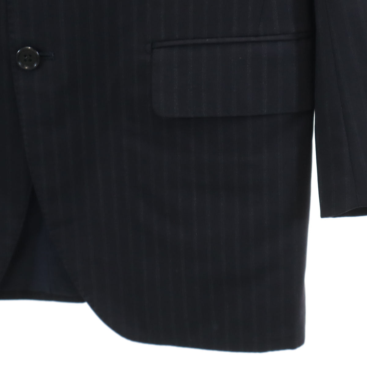 UNITED ARROWS ユナイテッドアローズ 日本製 ストライプ柄 テーラードジャケット 48 ネイビー メンズ