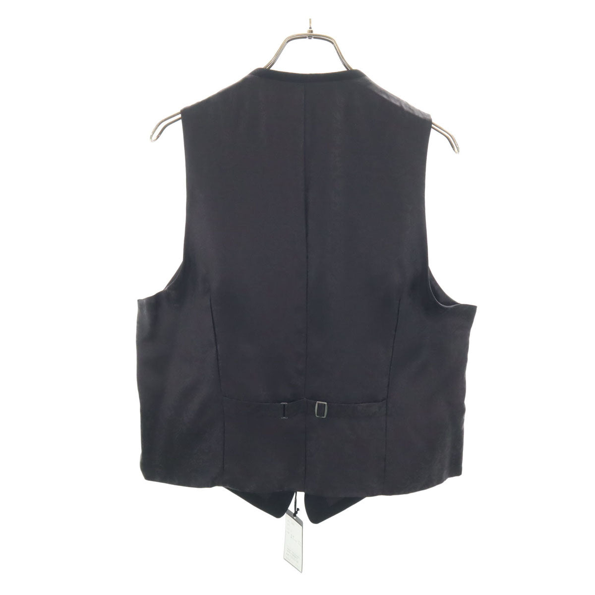 未使用 Baraille 日本製 シルク 総柄 大島紬 ジレベスト L ブラック メンズ