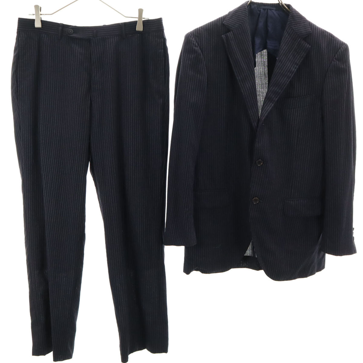 BEAMS F ビームス エフ ストライプ柄 スーツ 上下 セットアップ 97 ネイビー メンズ