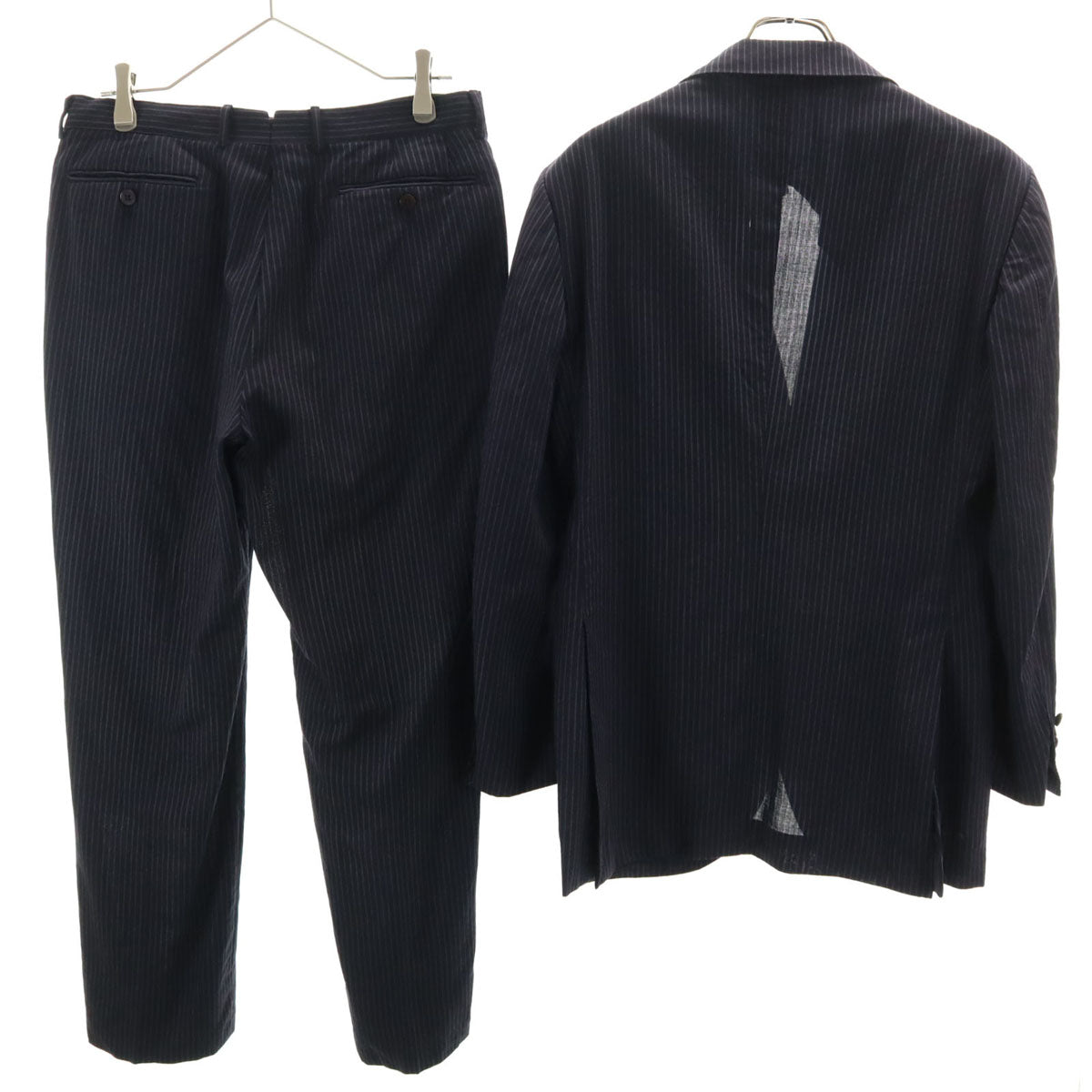 BEAMS F ビームス エフ ストライプ柄 スーツ 上下 セットアップ 97 ネイビー メンズ