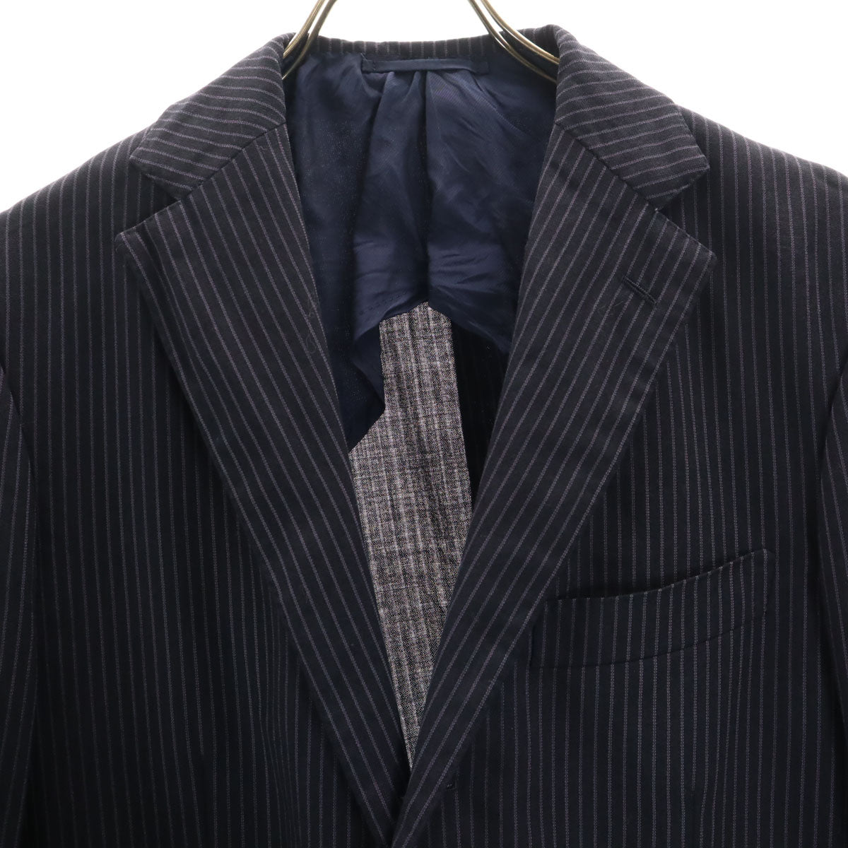 BEAMS F ビームス エフ ストライプ柄 スーツ 上下 セットアップ 97 ネイビー メンズ