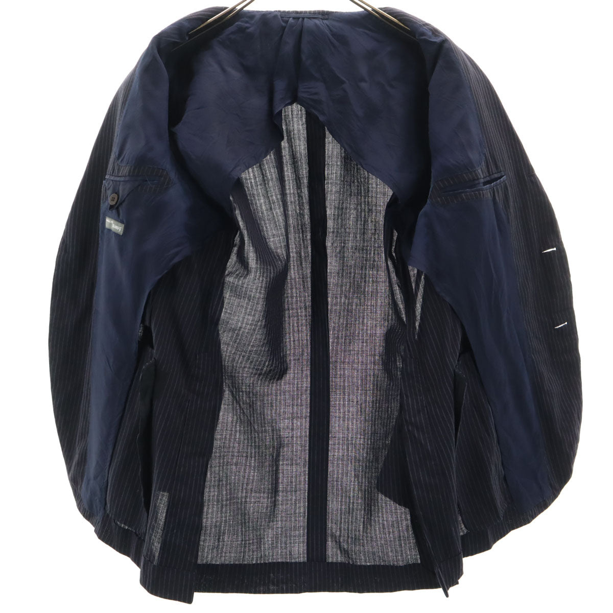 BEAMS F ビームス エフ ストライプ柄 スーツ 上下 セットアップ 97 ネイビー メンズ