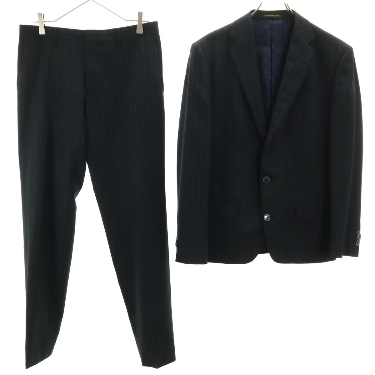 DAPPER ダッパー 日本製 ストライプ柄 スーツ 上下 セットアップ ネイビー 銀座山形屋 メンズ