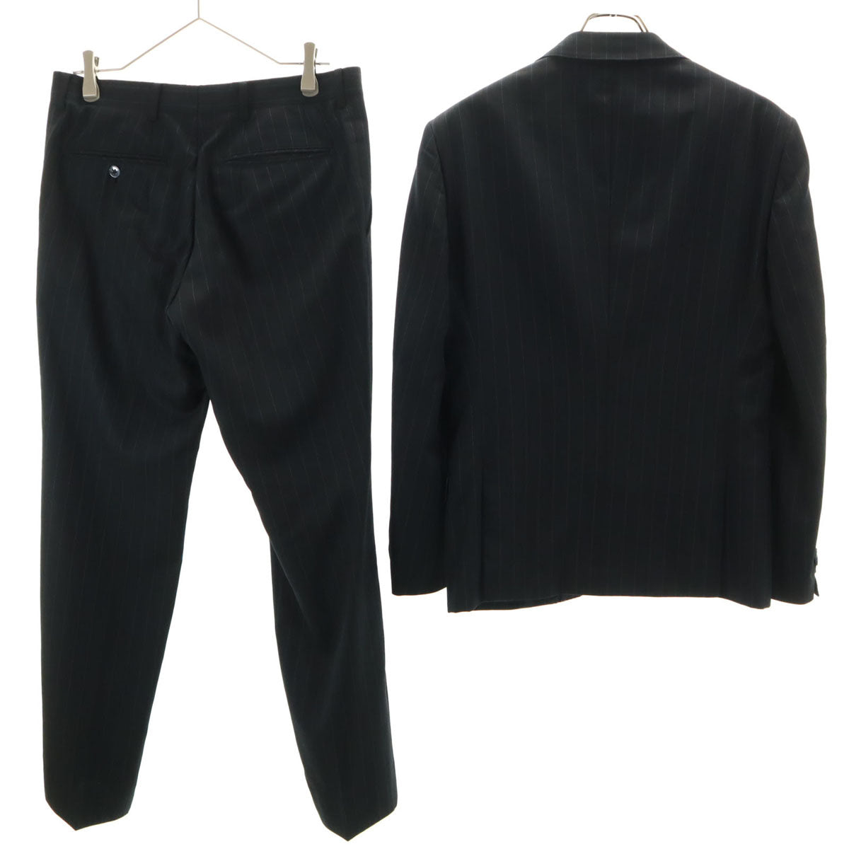 DAPPER ダッパー 日本製 ストライプ柄 スーツ 上下 セットアップ ネイビー 銀座山形屋 メンズ