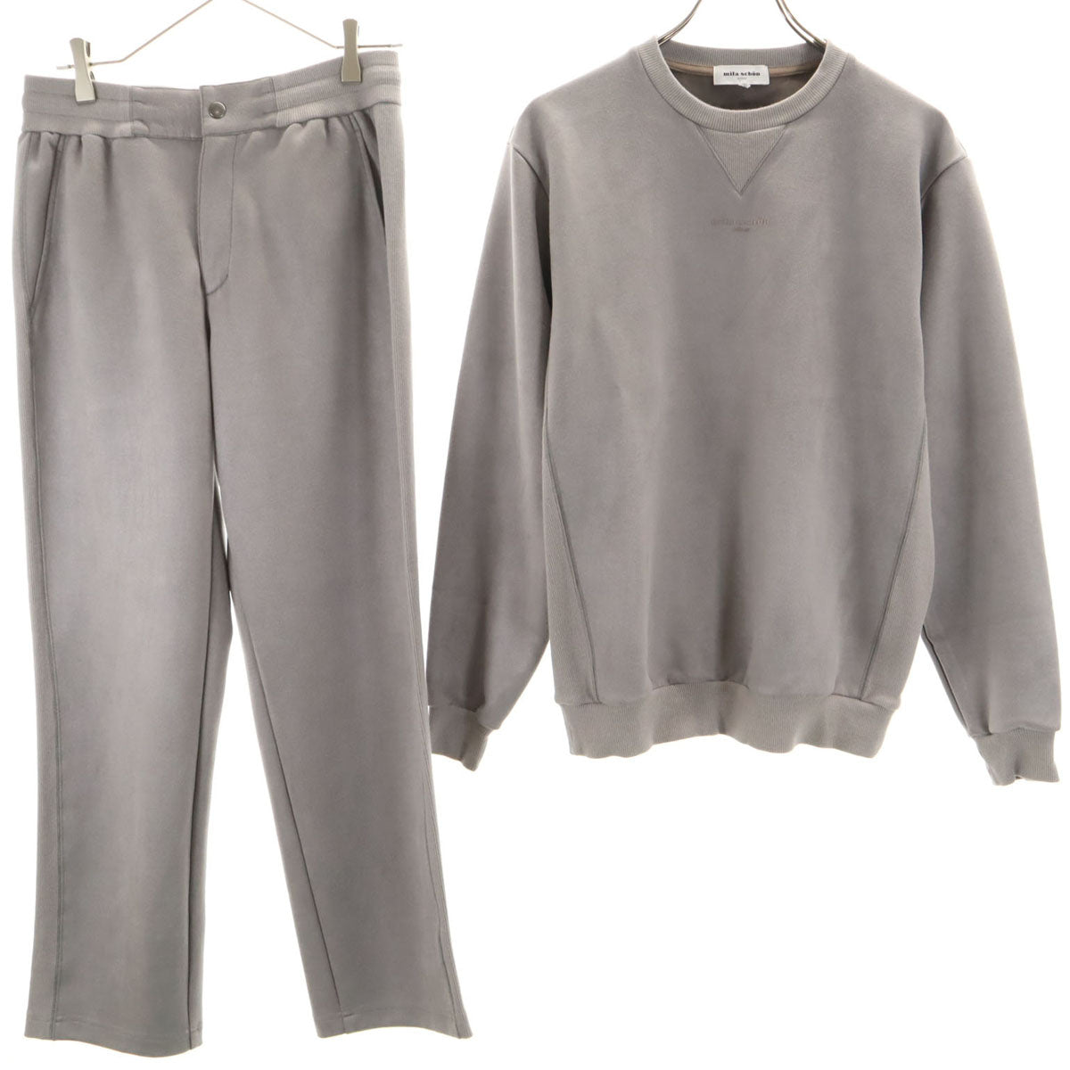 mila schon ミラショーン 日本製 トレーナー 上下 セットアップ 46 グレー メンズ