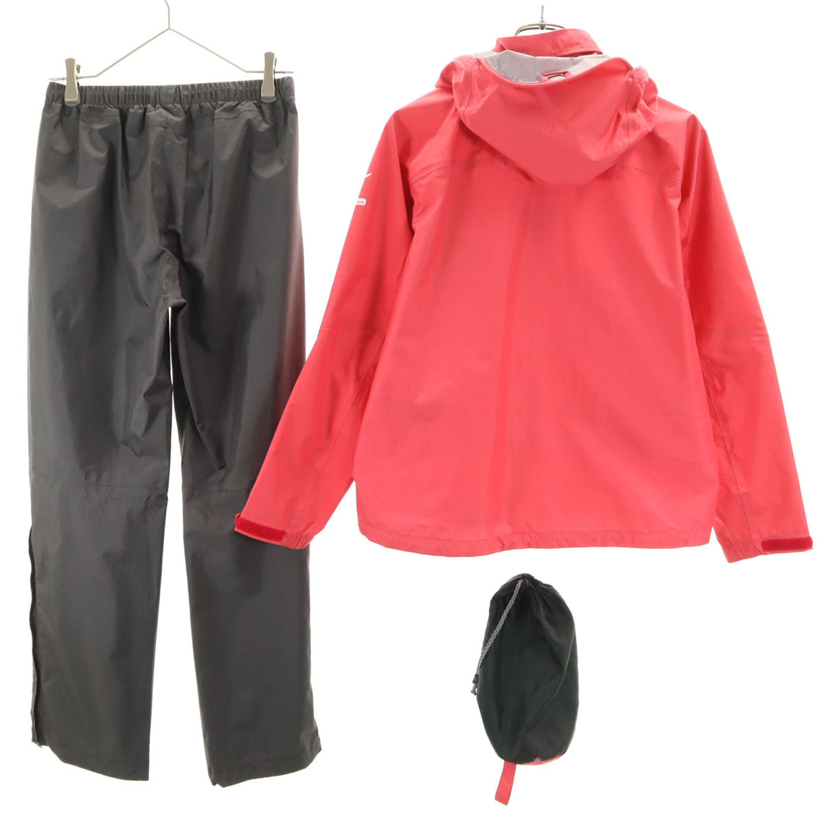 Mizuno ミズノ レインジャケット 上下 セットアップ S ピンク 収納袋 レディース