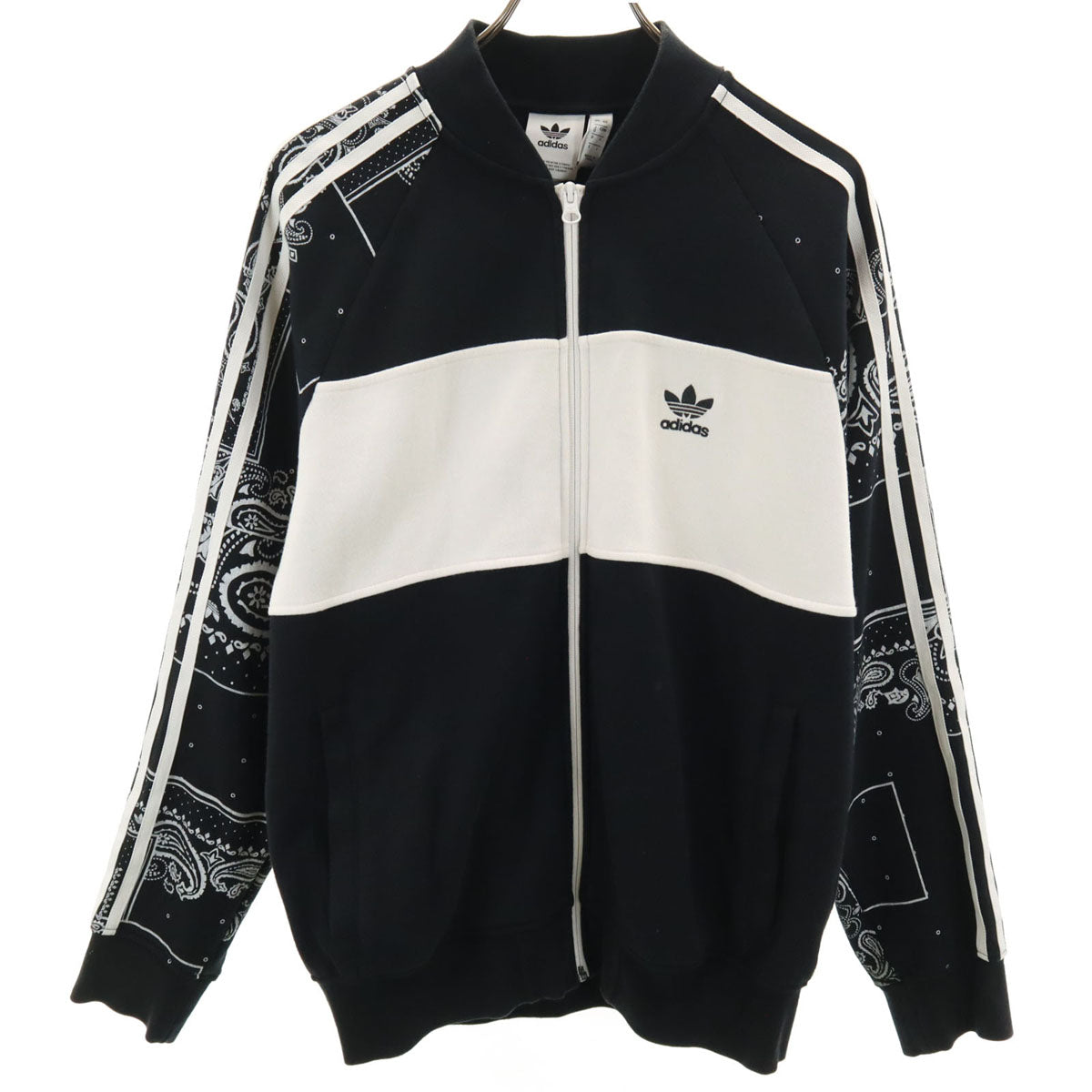 adidas Originals アディダスオリジナルス トレフォイルロゴ ペイズリー柄 スウェット トラックジャケット O ブラック メンズ