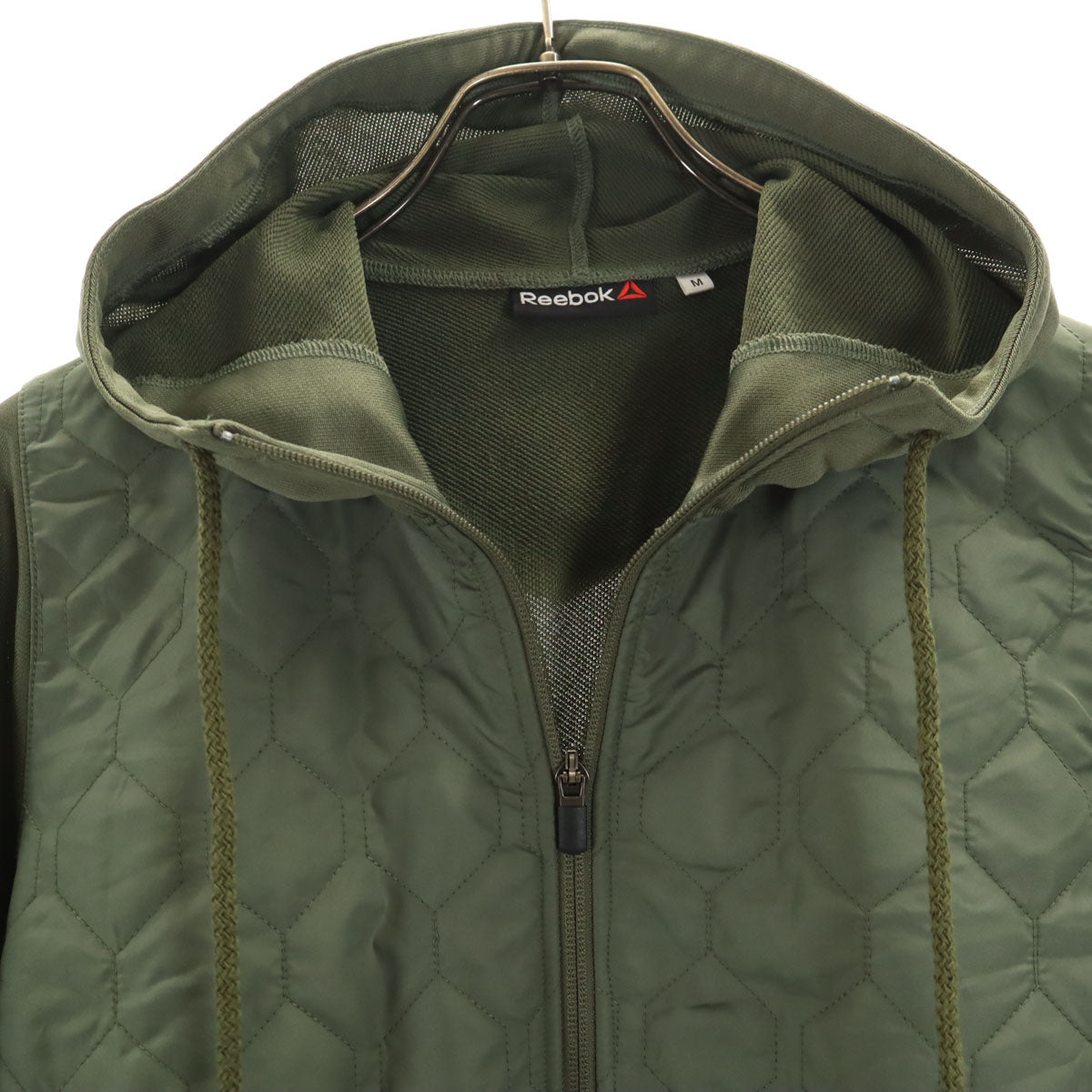 Reebok リーボック 長袖 ジップパーカー 上下 セットアップ M オリーブ ジャージ メンズ