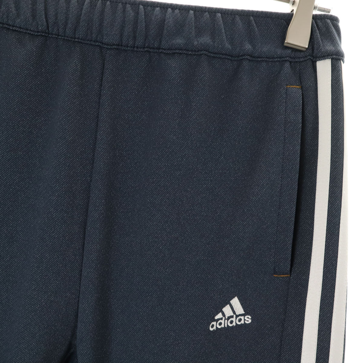 美品 adidas アディダス デニムルック トラックジャケット 上下 セットアップ 150 ネイビー ジャージ キッズ